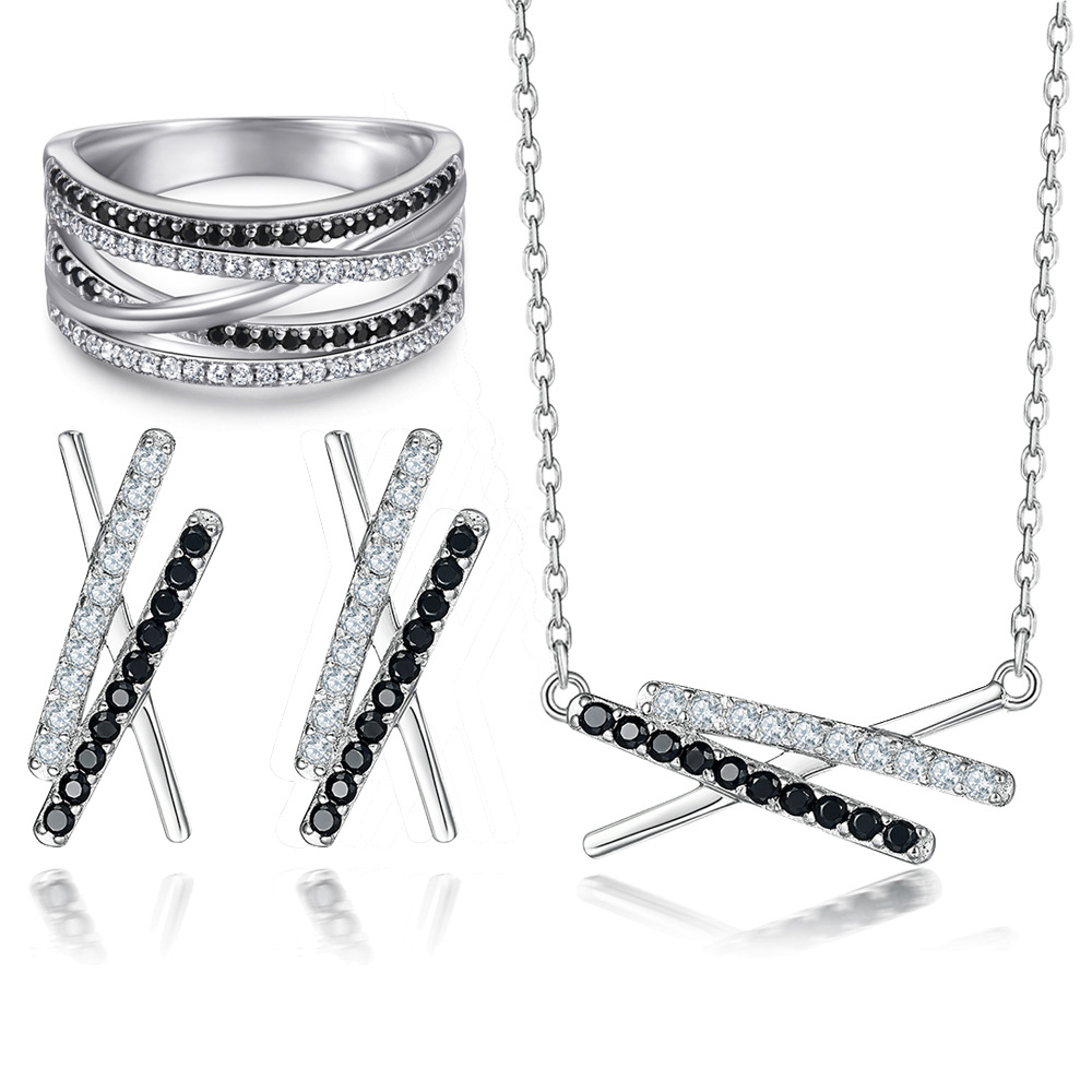 black jewelry with zircon
