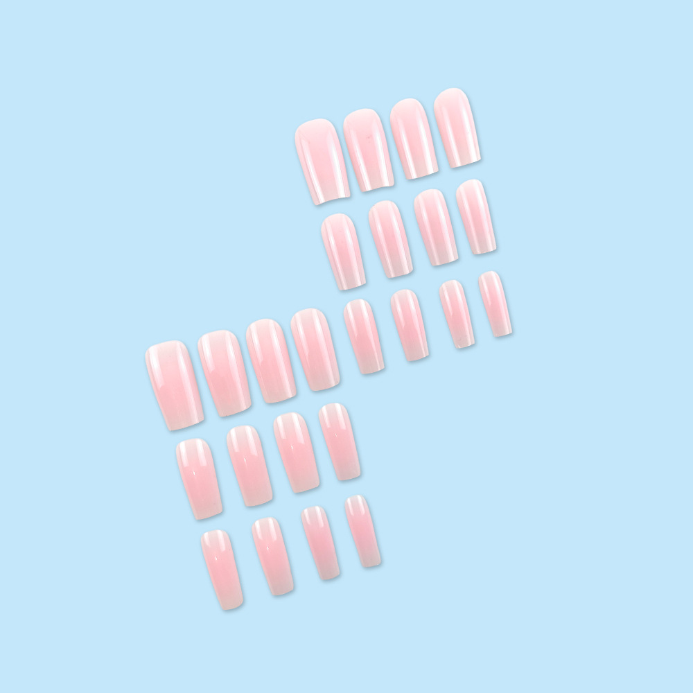 24 piezas de uñas largas rosas, chicas calientes europeas y americanas, parches de uñas simples, uñas francesas dulces calientes image 4