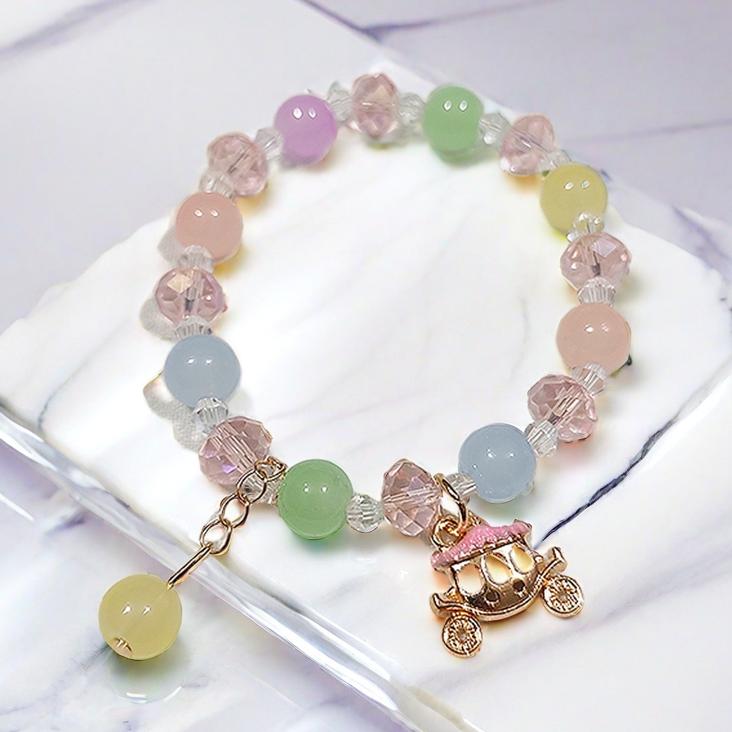 KT11 핑크 캐리지 팔찌