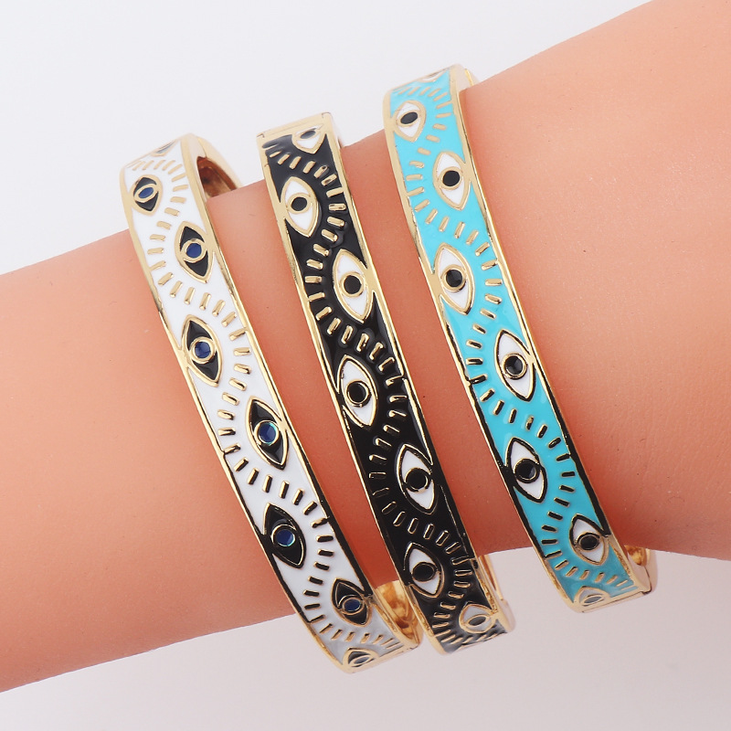 Bangle Classification Birthday, Holiday Occasion Fashion Devil's Eye Copper Bangle Contrast Collar Copper Bracelets