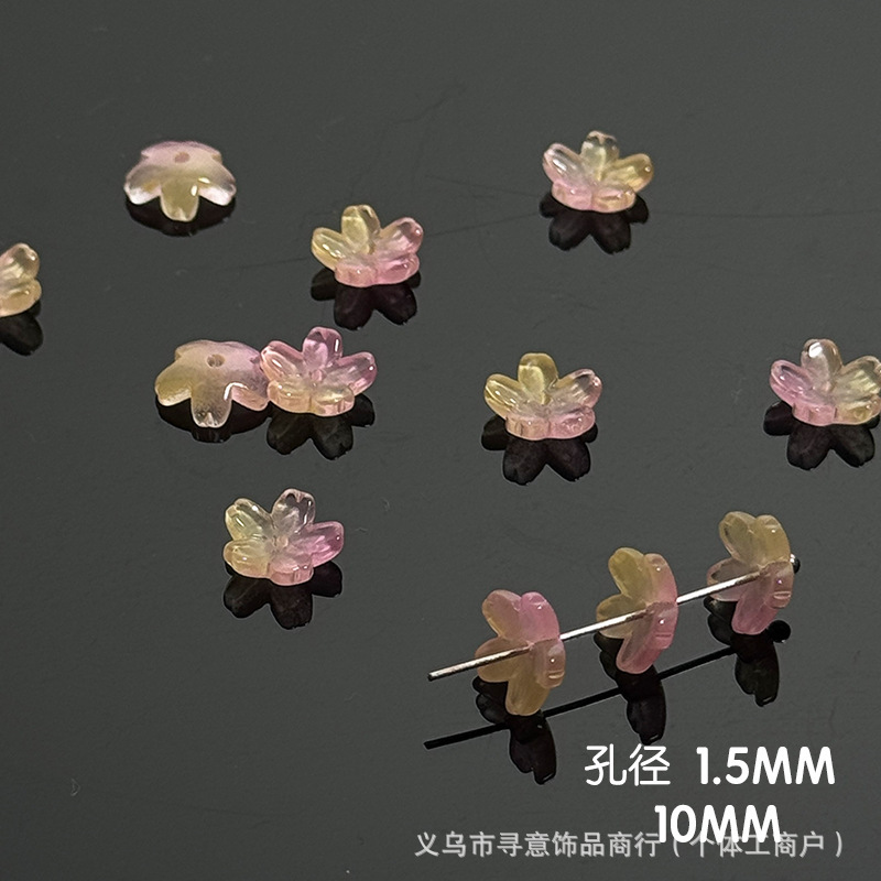 ブレスレット人気の釉薬花 10 ミリメートル 5 花びら桜手作り古代スタイルのヘアピン韓服 diy ジュエリーアクセサリー|undefined