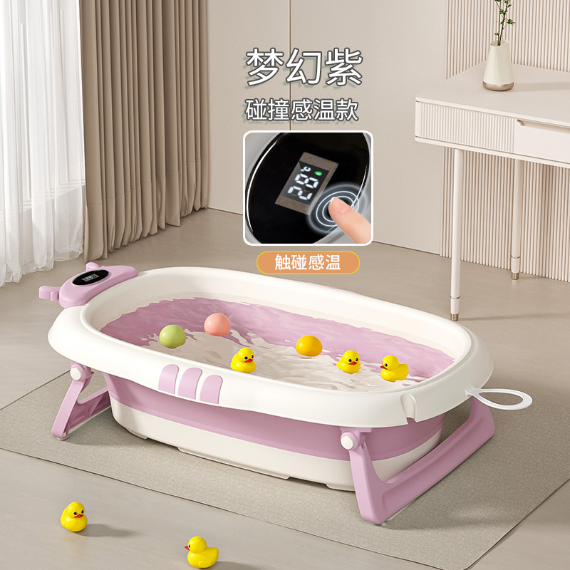 Baños para bebés sensibles a la temperatura Baños para bebés Baños plegables para niños pequeños sentados y acostados Baños grandes para niños recién nacidos