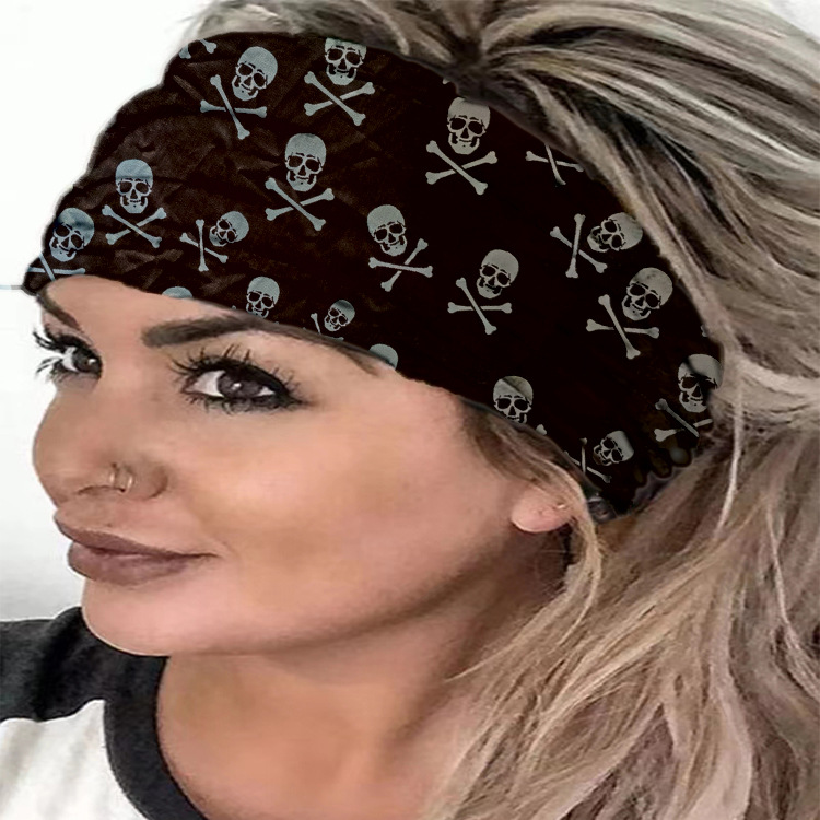 50g Weight Hair Band Hair Accessories Type Halloween Basic Women's Ditsy Floral Skull Milk Fiber Hair Band