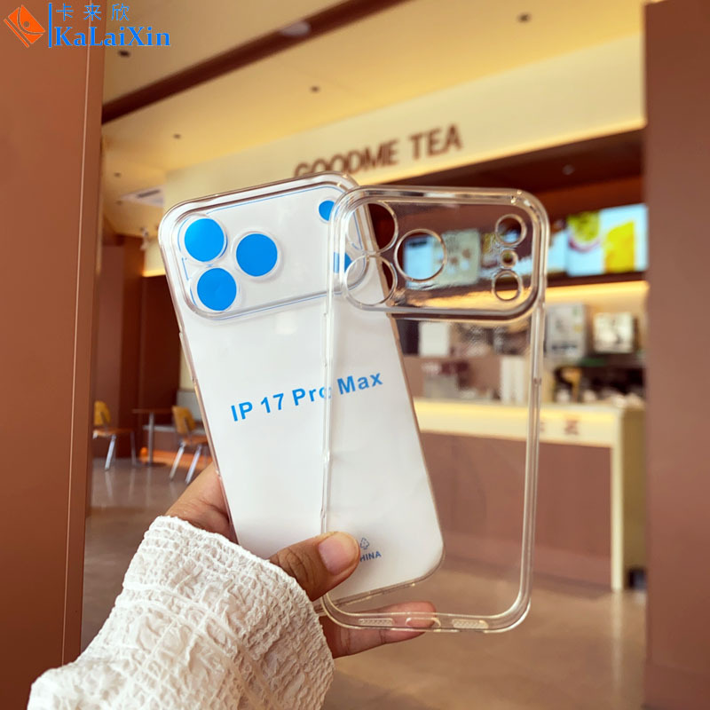 跨境亚马逊1.5mm适用苹果17四角保护套透明TPU精孔气囊防摔手机壳