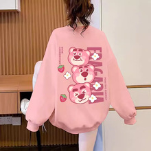 ��ϵ�ɰ���ݮ��ӡ��Բ�������ﶬ����oversize���ɼ�����������Ů