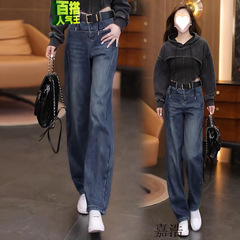 怀旧复古牛仔裤女春季2025年新款高腰弯刀裤香蕉裤裤