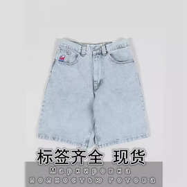 Polar big boy jeans极地滑板大男孩刺绣牛仔裤短裤Джинсы.