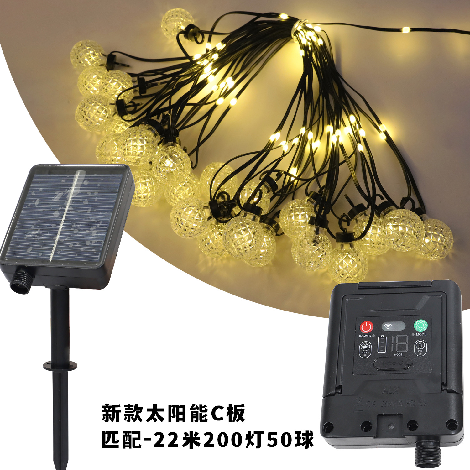LED cadena de lámparas nueva G30 bola de piña cadena de lámparas de lámparas de camping impermeable decoración de luces de color LED nueva luz de Navidad