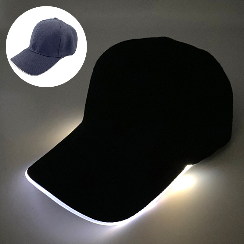 Gorra de Béisbol LED Luminosa de Algodón con Protección Solar para Fiestas y Exteriores