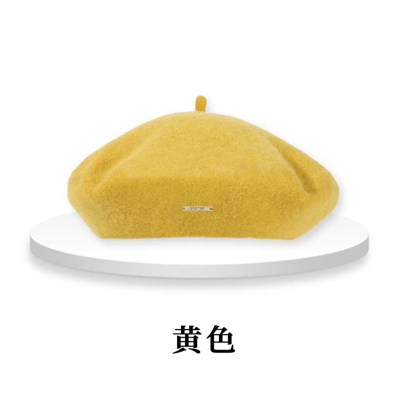 韩版新款大头围贝雷帽纯色百搭秋冬款羊毛南瓜帽休闲显脸小画家帽|undefined