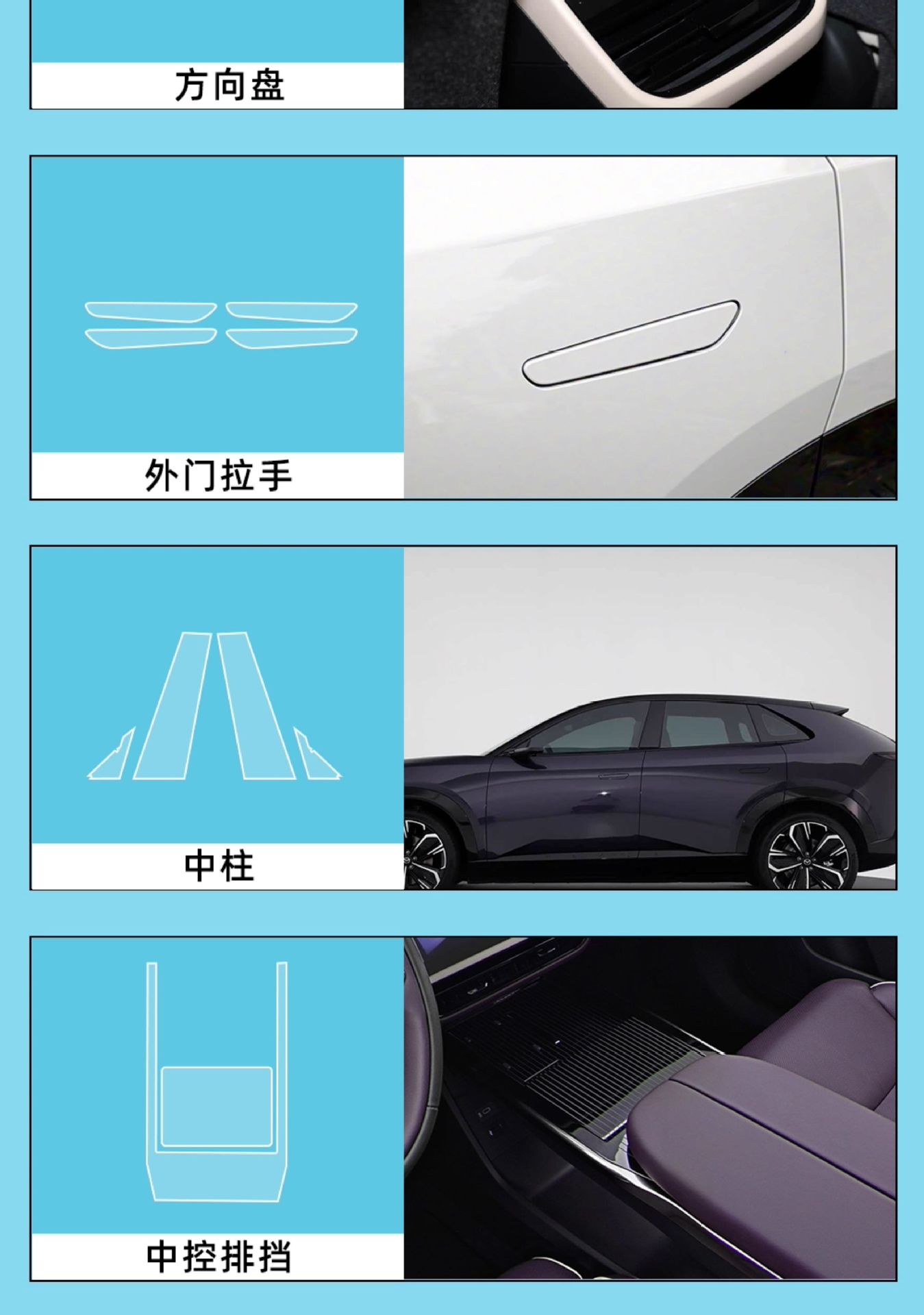 Suitable for 25 Mazda Ez60 Interior Protective Film Central Control Film Rearview Mirror Navigation Screen Tempered Film Accessories