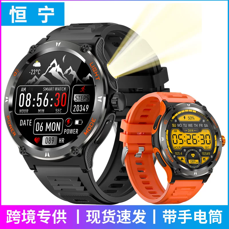 Bracelet, waterproof flashlight, bluetooth, tracks heartbeat, monitors oxygen level