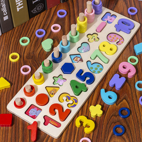 Children's magnetic fishing toys educational intelligence development digital assembly building blocks enlightenment early education 1-2-3 year old boys and girls
