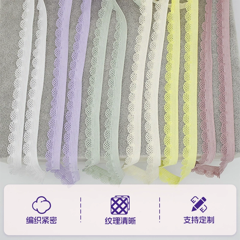 Эластичный пояс с резинкой 1,1 см, прозрачная ультратонкая зубчатая лента для нижнего белья, мягкая и нежная зубчатая кромка.