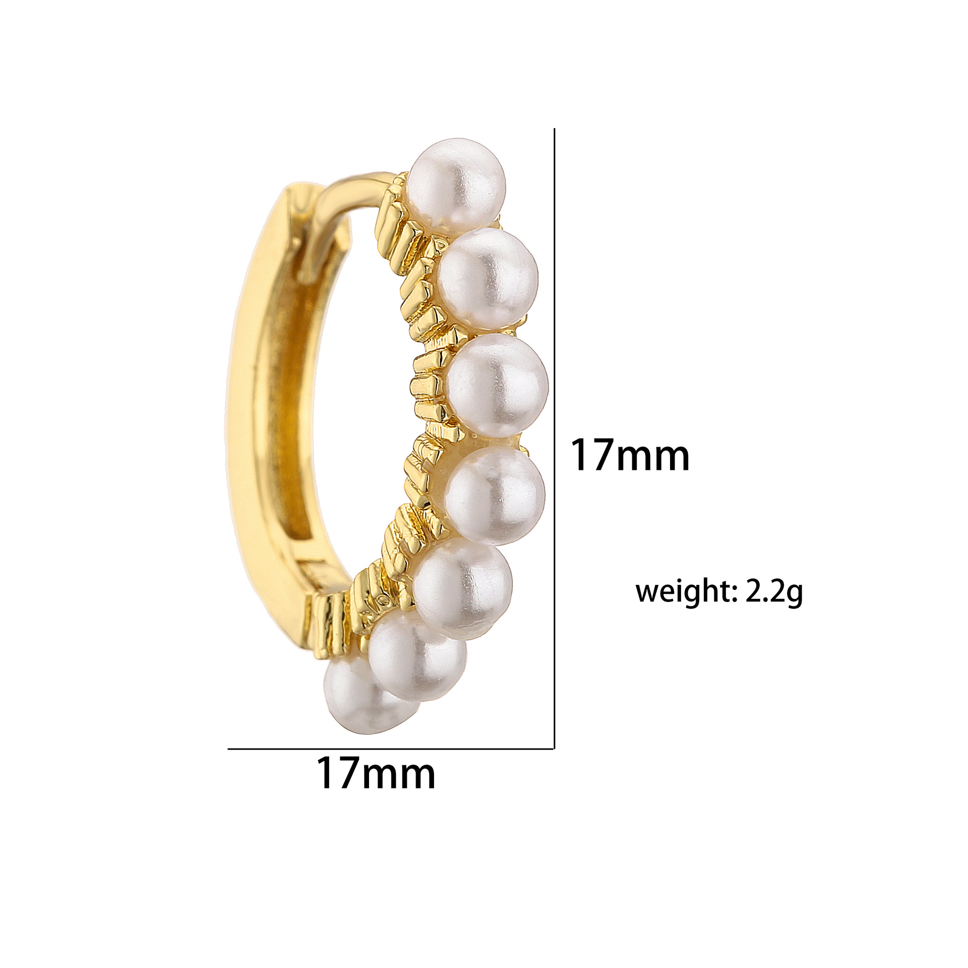 Simple Style Geometric Copper Plating Artificial Pearls Earrings 1 Pair