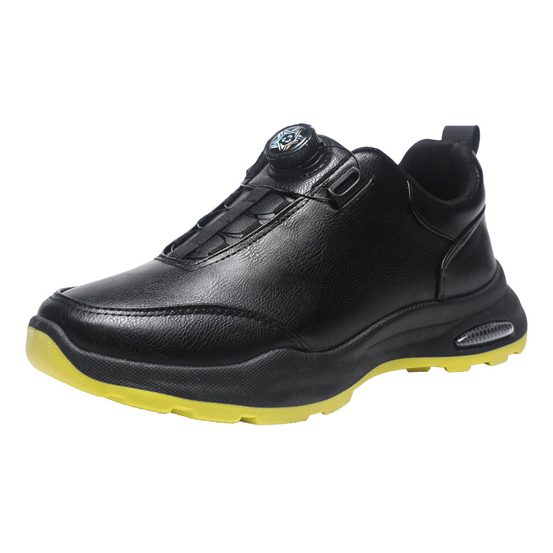 Zapatos de cuero de hombre zapatos de negocios botones de zapatos casuales sin lazos de altura de suela gruesa zapatos deportivos de hombre zapatos de suela suave zapatos de papá