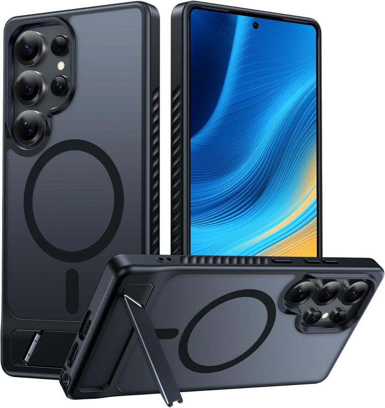 适用三星S25Ultra手机壳磨砂磁吸支架s24全包防摔s23肤感保护套硬|undefined
