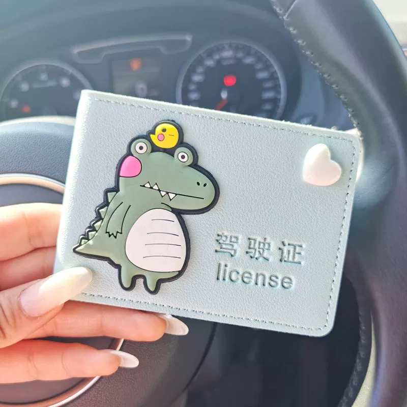 Universal cute creative protective case for driver's license, card holder, 2 in 1