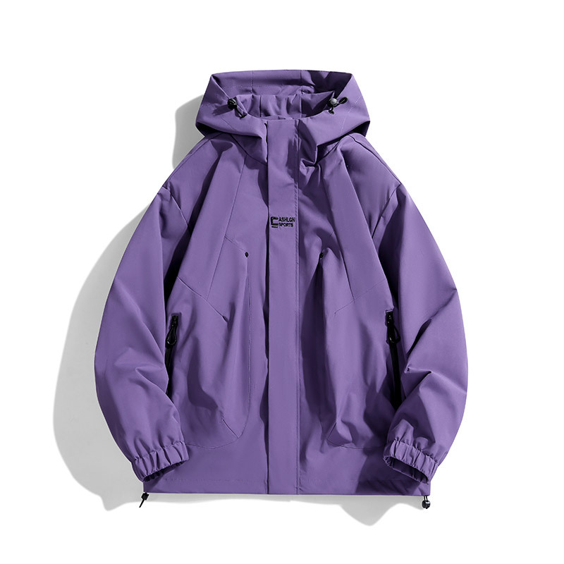 Primavera y otoño de montaña impermeable a prueba de viento chaqueta con capuz chaqueta pareja casual de moda chaqueta