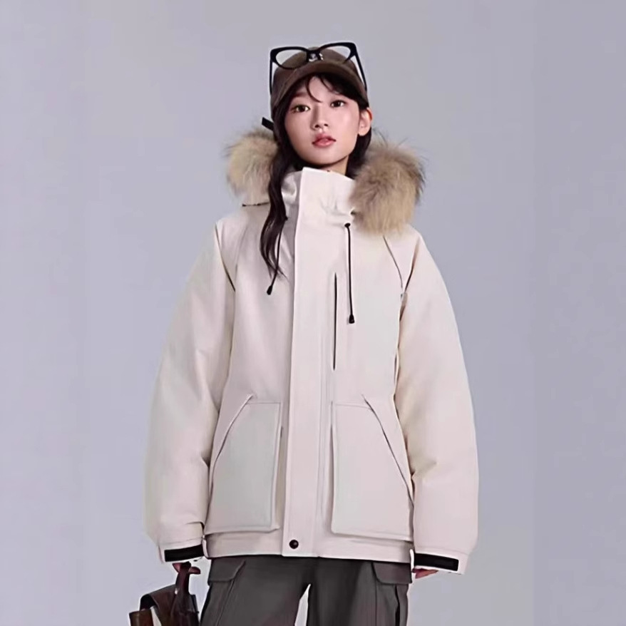 Invierno nuevo tipo de ropa de algodón de pluma de cuello grande con capuzas ocio relajado para superar la ropa de algodón caliente multicolor y grueso image 4