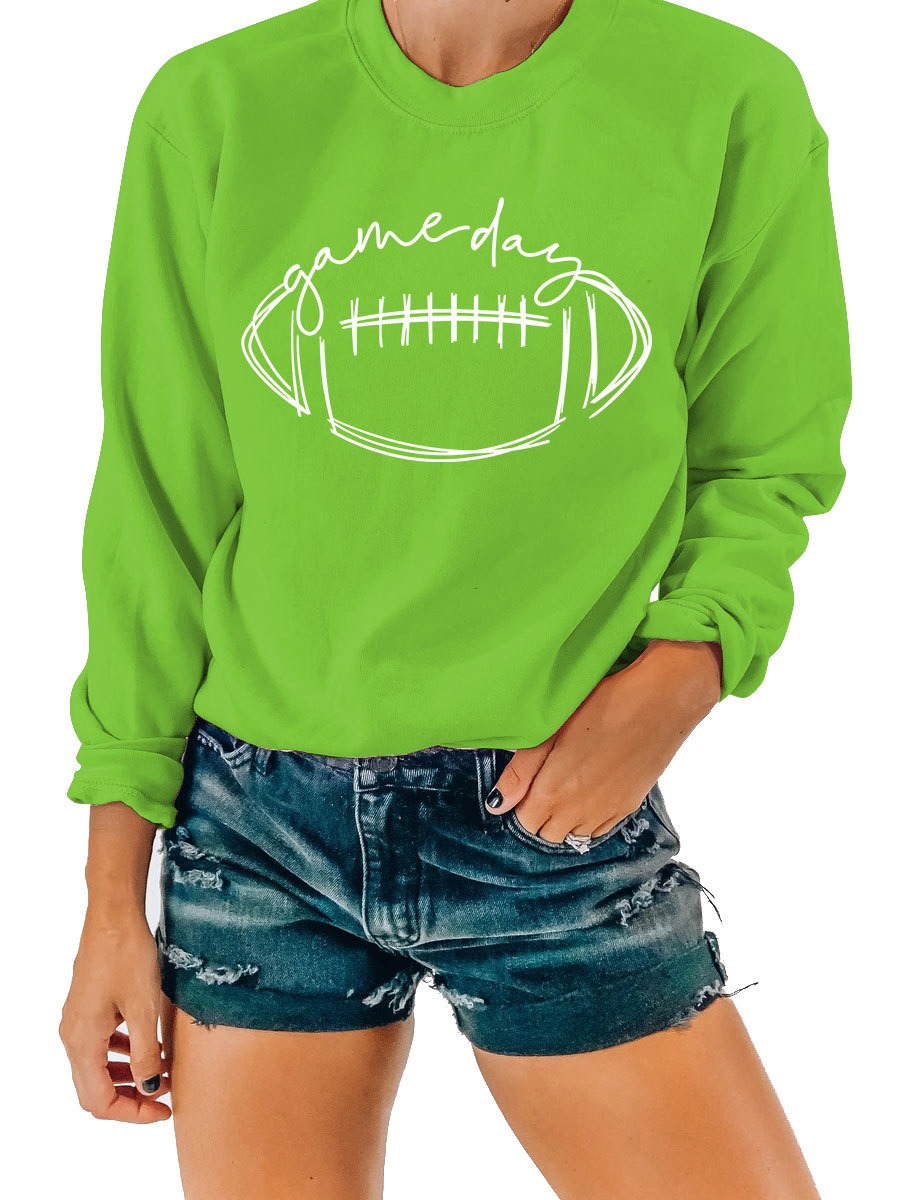 En stock de las mujeres del siglo Comercio exterior estación independiente Amazon Rugby impresión más tamaño manga larga sudadera image 25