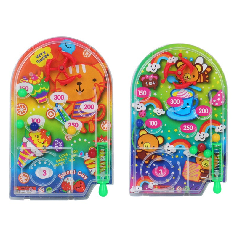 Máquina de puntuación de placa de pinball media creativa para niños Juego de mesa de pinball Máquina de juego portátil de dibujos animados juguete laberinto al por mayor