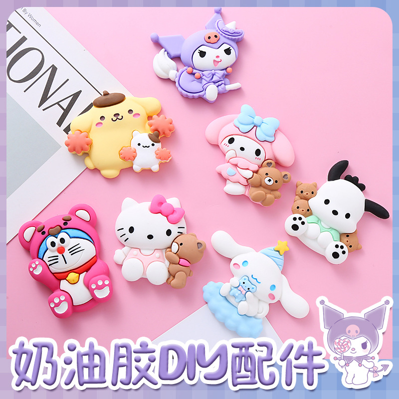 Kitty Melody Large DIY Resin Accessory Keychain Pendant Storage Box Fridge Magnet Material Patch