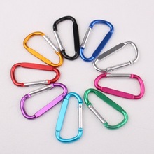 定制D型铝合金登山扣5号爬山扣户外快挂弹簧钩LED灯扣箱包扣