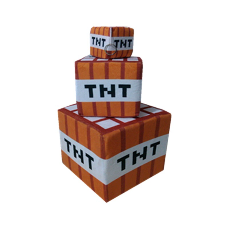 Плюшевые подушки-блоки Minecraft (Minecraft) TNT и пиксельный куб, разные дизайны, высоты 10/20/40 см