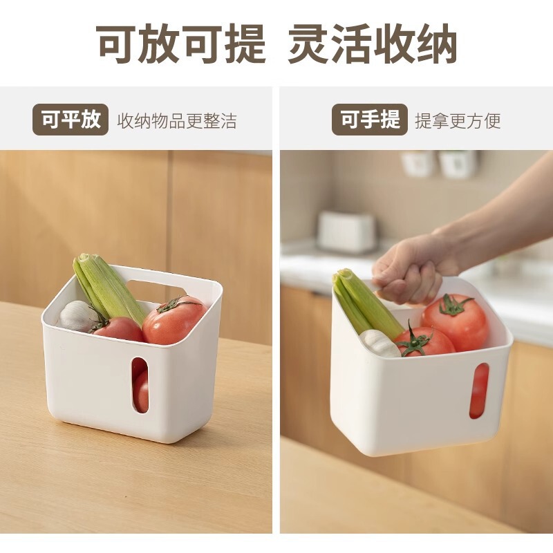 台所のネギとショウガのニンニクの小さいバスケットの浴室の物置棚のトイレの壁掛けの収納かごは多機能の収納箱を掛けます。|undefined