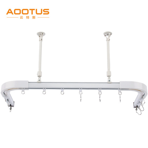Curtain track for hospital, telescopic boom for beauty salon curtains, high-altitude suspended square track and curved track curtain boom