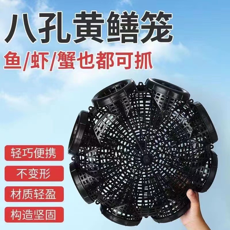 厂家批发六孔八孔塑料黄鳝笼捕鳝神器鳝鱼笼小鱼龙虾泥鳅倒须口