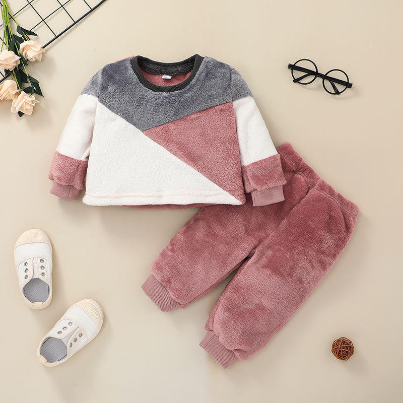 Baby Clothing 2021 Autumn And Winter Baby Sweater Suit Casual Children Clothing Pullover Two-piece Suit display picture 1