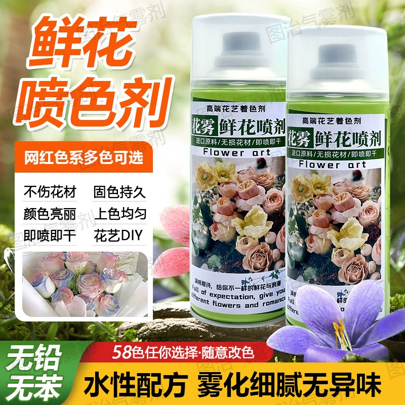 Цветочный туман быстросохнущие цветы Краситель Цветной спрей Цветная аэрозольная краска Высококачественная цветоводство Цветы Краска для изменения цвета