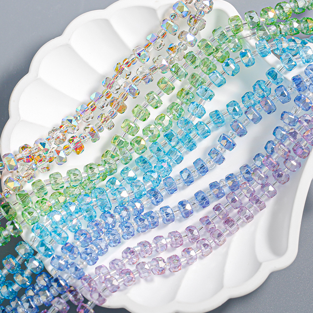 Cuentas Sueltas de Cristal Transparente de 6mm, Estilo Caramelo, Cristal en Rueda, para DIY, Pulseras, Accesorios de Joyería, Cuentas Sueltas al por Mayor