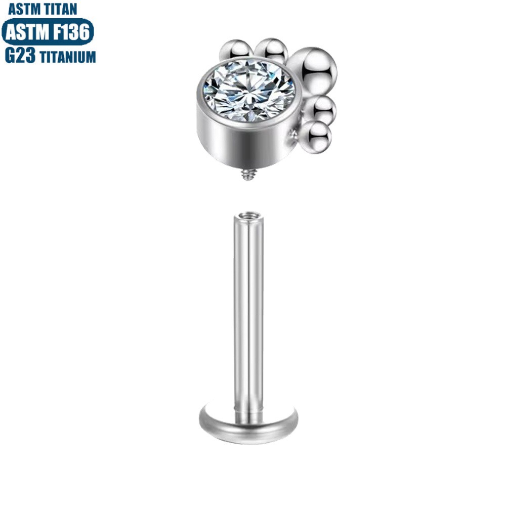 Labret piercing jewelry detail image