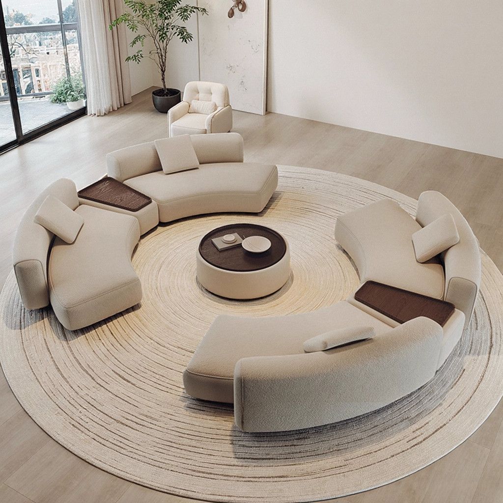 Diseñador minimalista italiano creativo gran sala de estar sala de estar hotel salón de belleza sofá de tela portafolio de negociación
