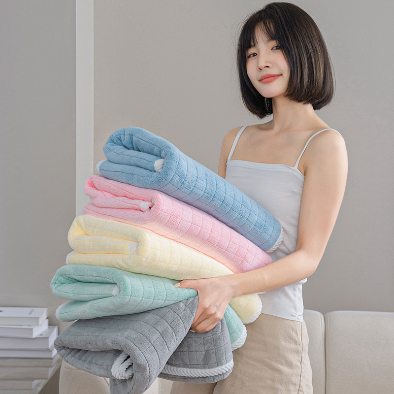Coral fleece New Square bath towel adult home daily soft absorbent dry hair towel bath towel 80*150