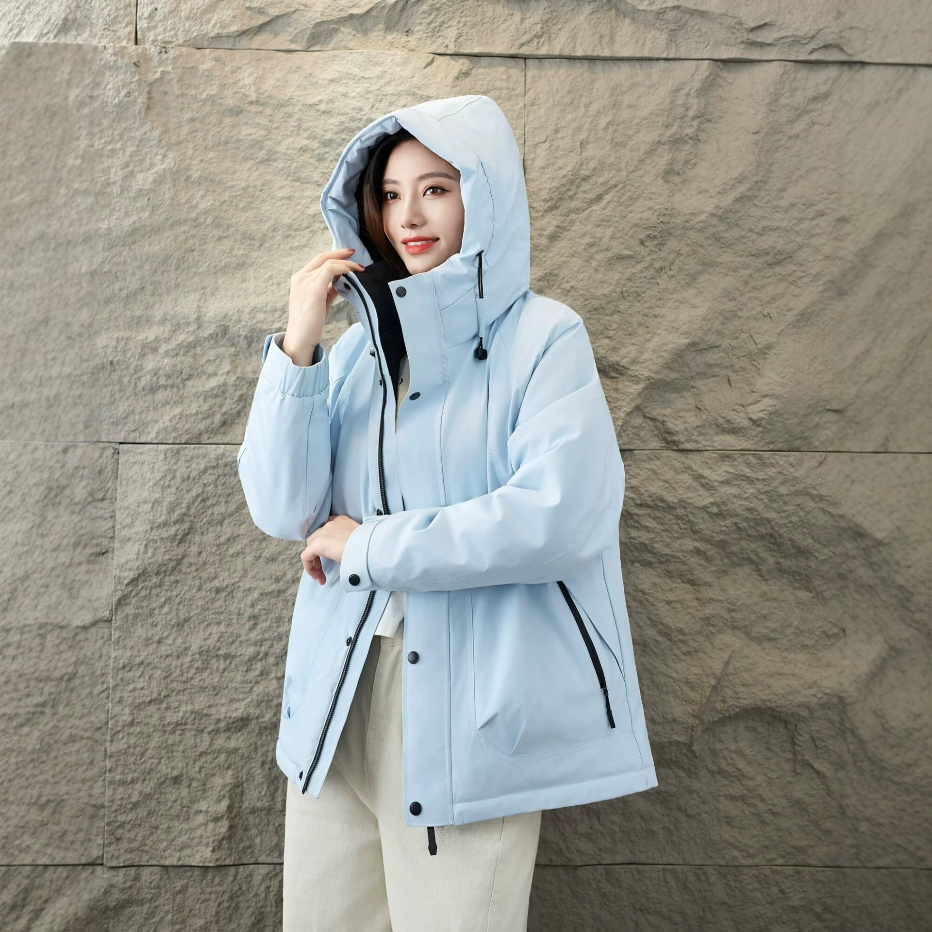 2026 plus-size women's winter new collection: versatile, warm, hooded windbreaker and down jacket for curvy figures, style 1006