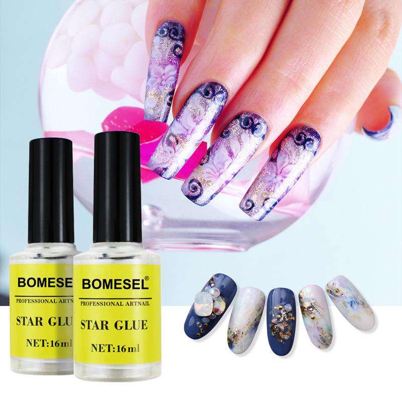 Arte de uñas 15ML pegamento de transferencia de cielo estrellado, pegamento de esmalte de uñas, firme y duradero, fábrica más vendida, tienda de uñas al por mayor, suministro especial