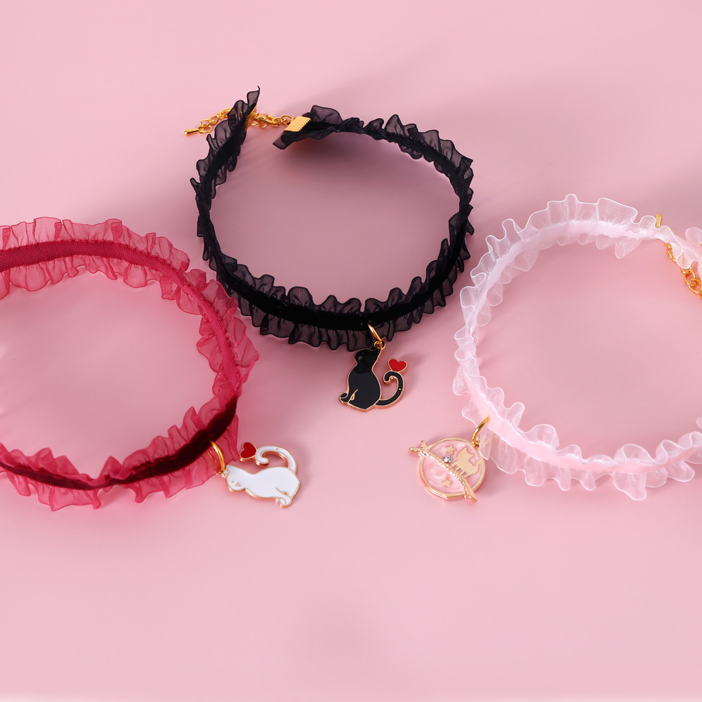 Pet veludo estrella gato elástico ajustable collar de encaje gato perro collar de encaje accesorios de comercio exterior