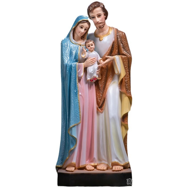 70cm cálida Sagrada Familia de tres miembros de la Virgen José figura de resina de la familia sala de estar decoración de iglesia