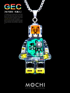 Mochi Original Cyberpunk Minifigure Boy Necklace Pendant Classy Autumn and Winter Sweatshirt Pendant Couple Keychain
