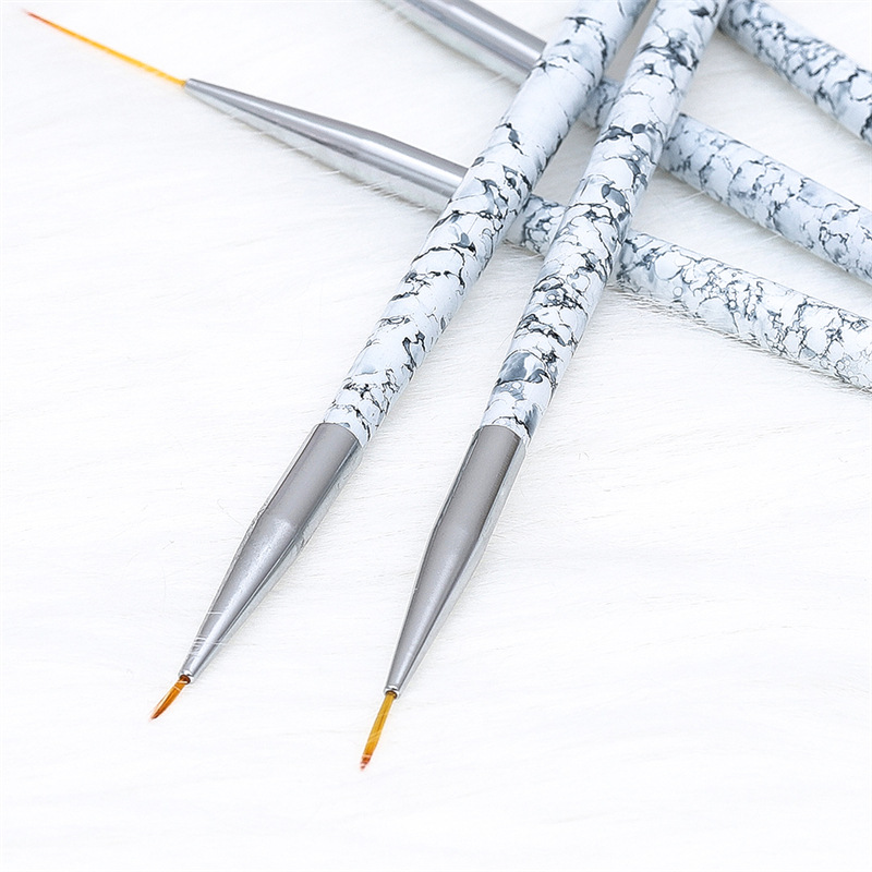 Amazon popular 6-piece marbling uñas dibujo pluma pintura pluma dibujo pluma gancho pluma conjunto de uñas pluma