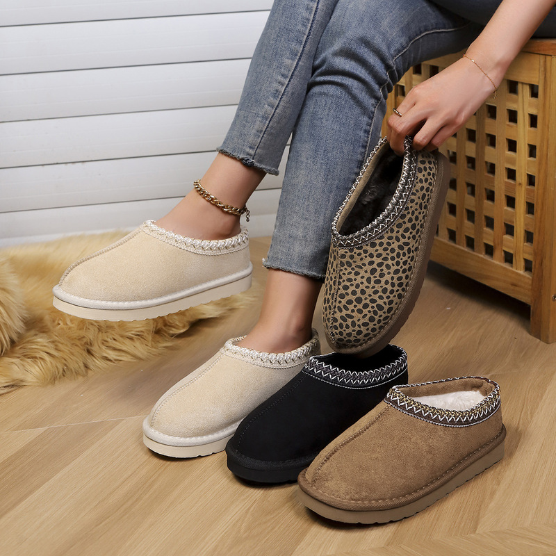 Tasman's New Sangpo Ethnic Style Snow Boots for Women Cross-Border Large Size Thick-Soled Suede Leopard Print Handmade Snow Boots