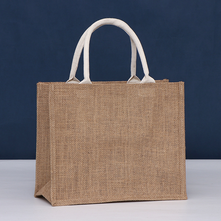 粗細黃麻手提袋批發 時尚簡約禮品收納袋 商場購物亞麻袋可印logo