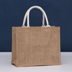 粗細黃麻手提袋批發 時尚簡約禮品收納袋 商場購物亞麻袋可印logo