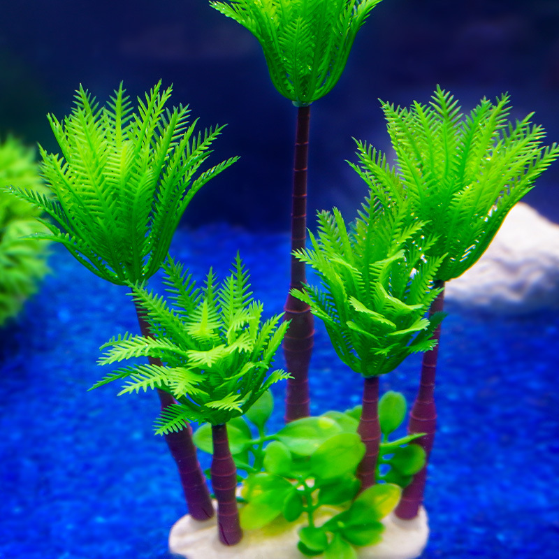 Simulación de paisajismo de pecera, árbol de coco, acuario, decoración de hotel, bienes raíces, suministros de arena, existencias, simulación al por mayor, plantas acuáticas