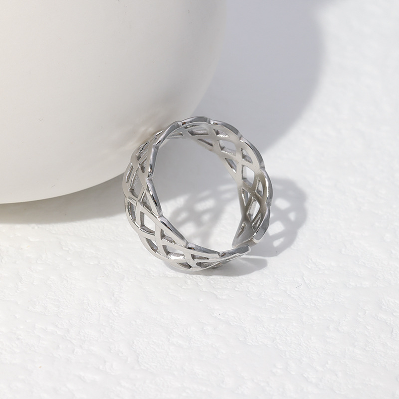 Fashion Geometric Stainless Steel Hollow Out Rings