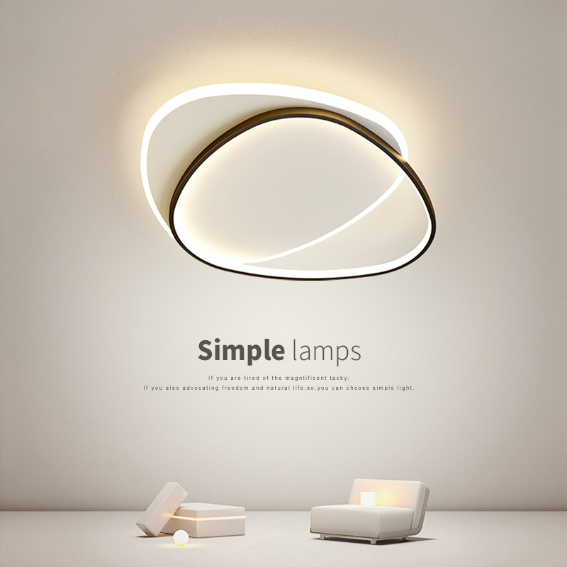 Lámpara de dormitorio minimalista ultrafina, red nórdica, lámpara de estudio acrílica, lámpara de techo led, lámpara Zhongshan